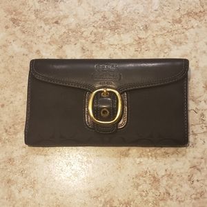 COACH Checkbook Wallet Authentic Black/Gold